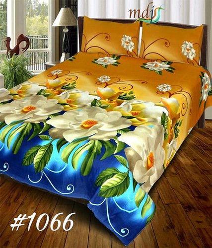 Multicoor 3D Polycotton Printed Double Bed Sheet