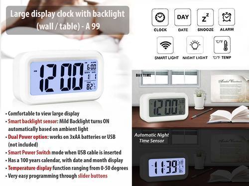 Multi Color A-99 Large Display Clock With Backlight