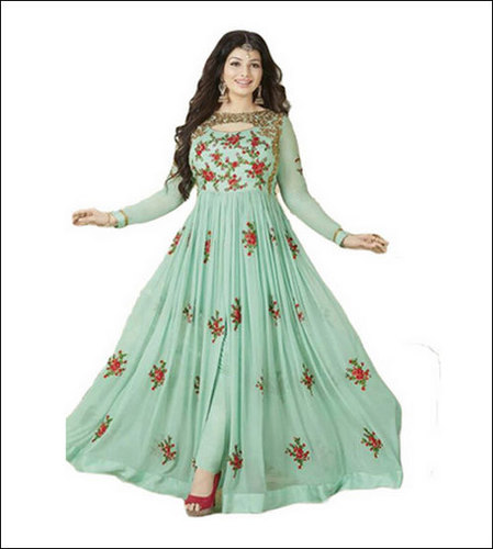 Buy Weavers Saga Womens Crepe & Net Gaun, Womens Ethnic Dress Perfect For  Mehendi Look, Haldi Look Wedding, Festivals- Dark Green-M Online at Best  Prices in India - JioMart.
