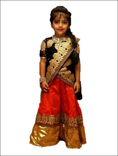 Indian Red Colour Kids Lahengha Choli