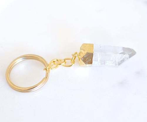 Gold Plated Metal Keychain - Smooth Finish, Customized Design for Personal Gifting, Modern Arts Style