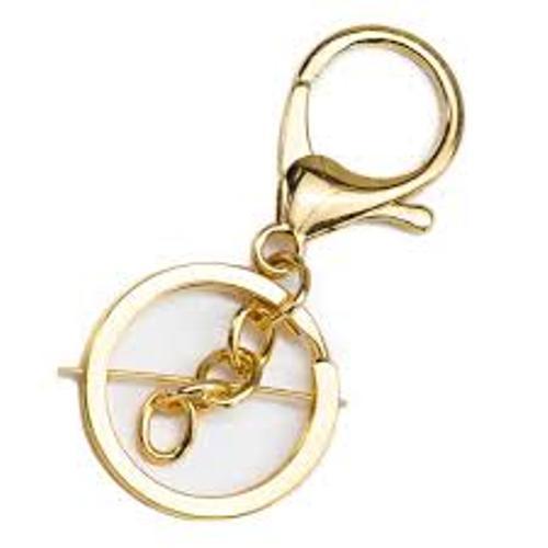 Fancy Gold Plated Metal Keychain - Smooth Finish, Customizable Design for Personal Use or Gifting