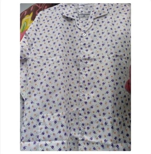 Ladies Printed White Shirt