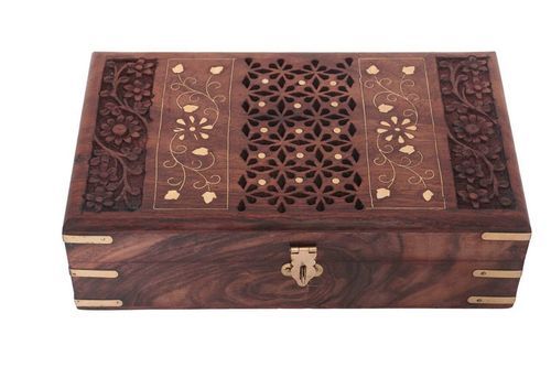 Rectangular Shape Sheesham Wooden Jewelry Box