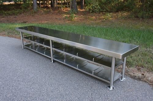 Durable Stainless Steel Solid Cleanroom Gowning Bench