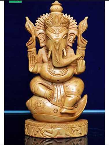 Wood Carving Ganesh Statue
