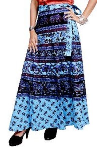 Various Colors Are Available Boho Hippie Gypsy Batik Blue Cotton Wrap Around Long Skirt