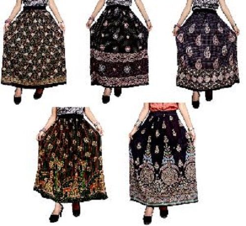 Various Colors Are Available Hippie Cotton Printed Long Boho Skirt Gypsy Floral Work