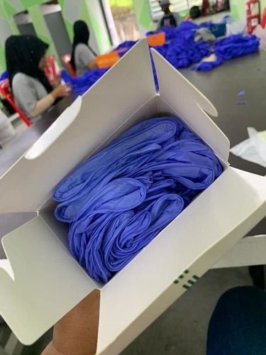 Rubber Blue Color Nitrile Gloves