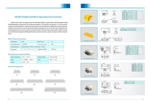 J30j (M) Airtight Seal Micro-spur Electrical Connector