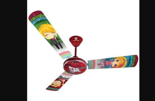 Electric Multicolor Cartoon Print Ceiling Fan Blade Material: Metal