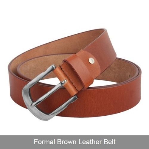 Formal Brown Leather Belt - 30-35mm Width, 40-45 Inch Length | Designed for Males, Pin Buckle, Premium Quality, Ideal for Formal Occasions