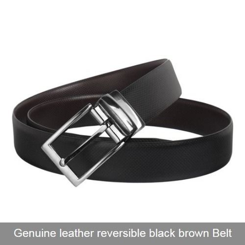 Formal Reversible Black Leather Belt