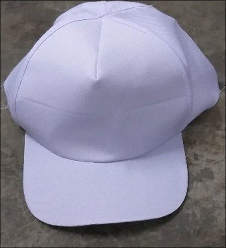 Mens White Plain Cap Design Type: Standard