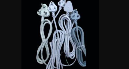 White 1.5 Meter 3 Pin Ac Power Cords Conductor Material: Copper