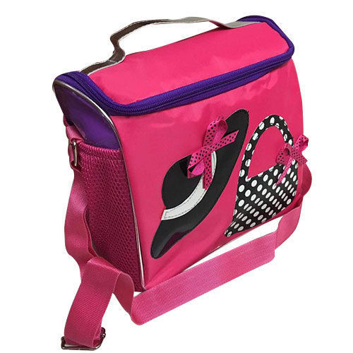 Zip Closer Pink Color Lunch Sling Bag