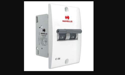 White Havells 2 Pole Mcb Switch