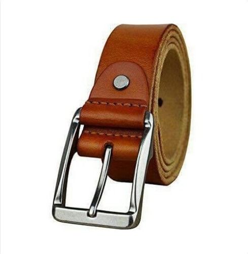 Mens Plain Casual Brown Belt