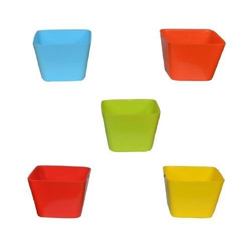 Green Plastic Square Shape Flower Pots