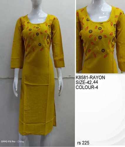 Ikkat Rayon Kurti K8581