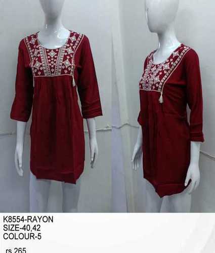 No Fade Long Printed Cotton Kurti K8554