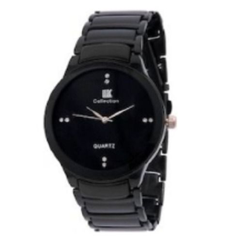 Black Metallic Chain Wrist Watch