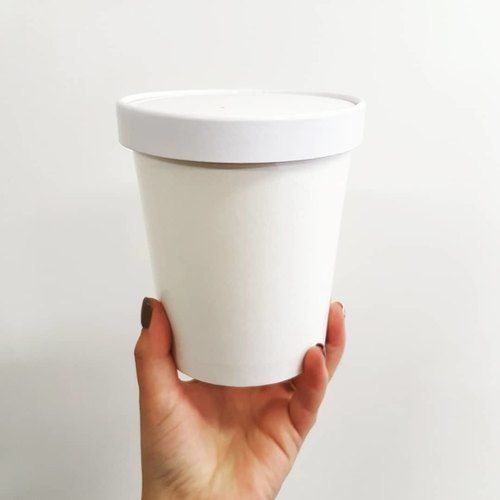 White Ice Cream Paper Tubs With Lid