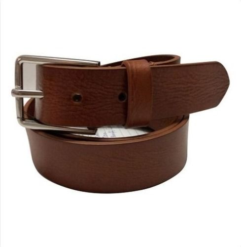 Mens Plain Brown Leather Belt Gender: Male