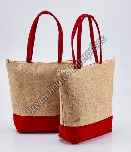 Natural Plain Jute Ladies Handbag