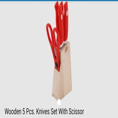 National Wooden 5 Pcs Knives Set With Scissor