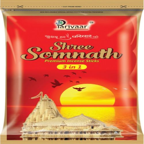 Parivaar Shree Somnath - 3 In 1 Incense Sticks, 22 GM Pouch | Premium Quality Aromatic Blends for Meditation and Relaxation