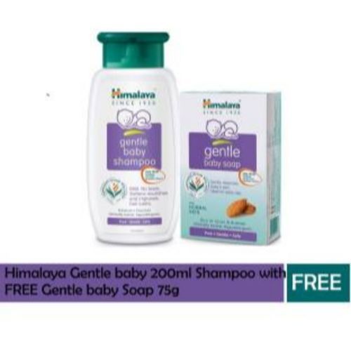 Himalaya Gentle Baby Shampoo 200ml And Extra Moisturizing Baby Soap 75g Free Offer - 7003048