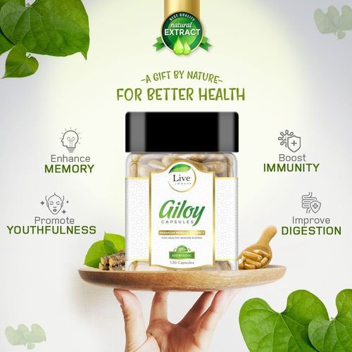 Live Immune Giloy Extract 120 Capsules In Bottle