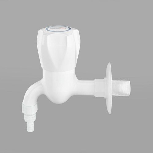 White Ptmt Garden Tap With Flange