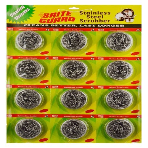 Brite Guard Stainless Steel Multipurpose Scrubber 10 Gm (12 Pc Sheet) - 50 Sheets