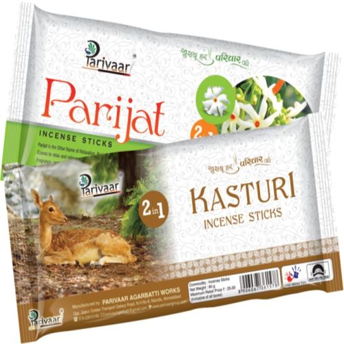 परिवार कस्तूरी और पारिजात अगरबत्ती, 75 ग्राम और 70 ग्राम पाउच