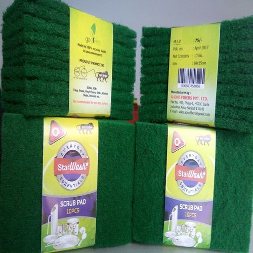 Star Wash Polyester Multipurpose Scrub Pad 6x4 Inch green, 10-pcs Pack - 135 Pcs