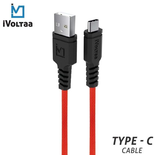 Ivoltaa Rugged Mk2 Tough Unbreakable Braided Type C Usb-c Cable 1.5 Meter, Red