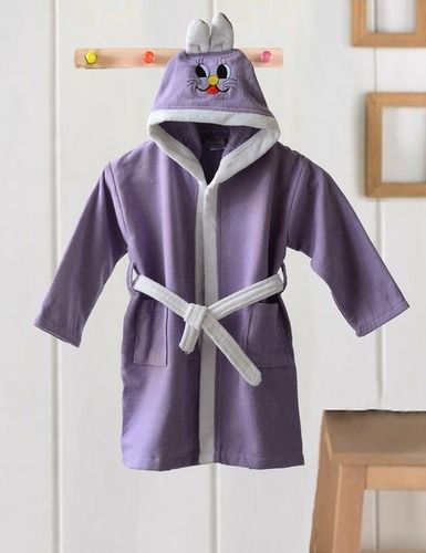 Violet Ladies Cotton Bathrobe With Belt