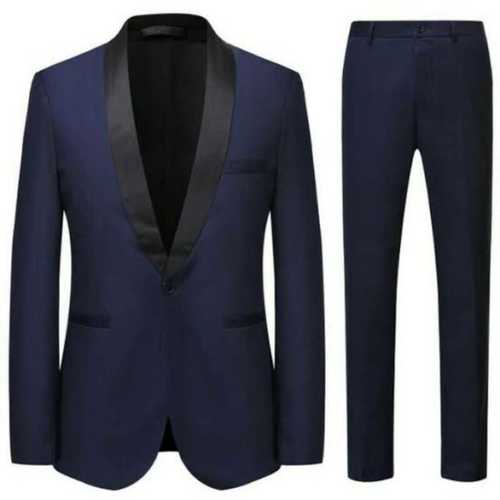 Blue Mens Designer Suit 3 Piece