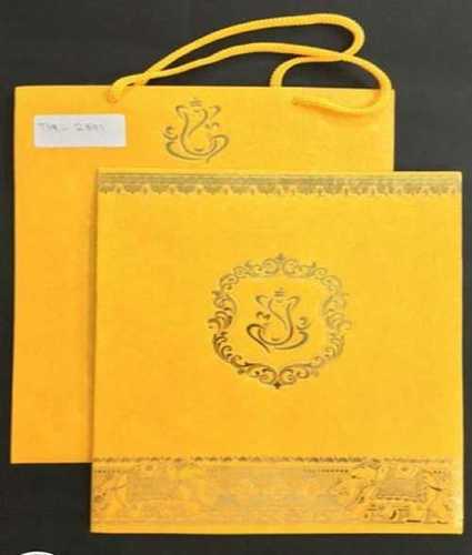 Yellow Designer Wedding Invitations Card Size: Custom