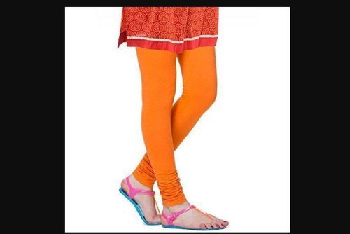 Indian Plain Orange Lycra Churidar Leggings