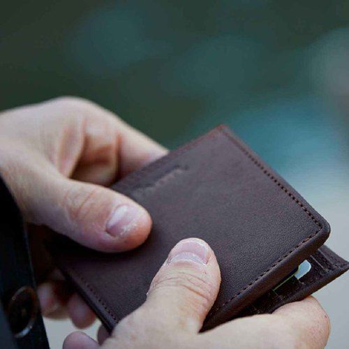 Swiss Design Stylish Black Mens Genuine Leather Wallet