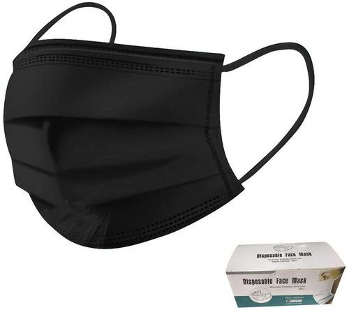 Disposable 3 Ply Black Face Mask