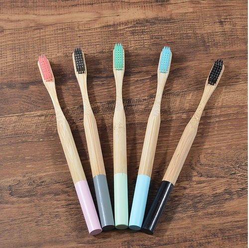 Charcoal Bamboo Toothbrush Round Handle