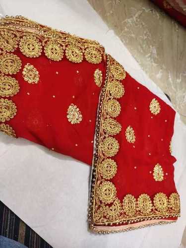 Indian Designer Red Ladies Georgette Dupatta