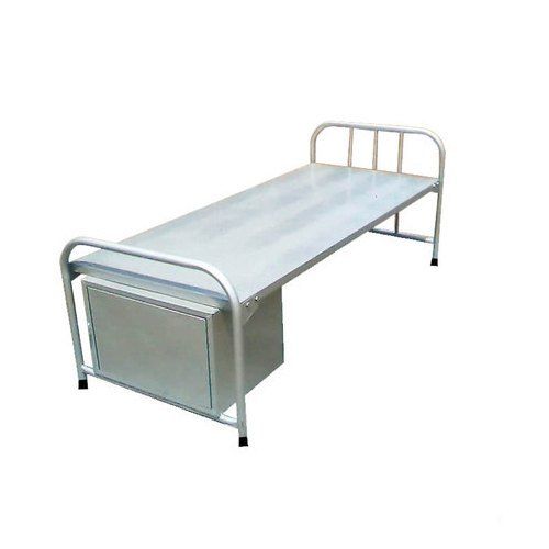 White Mild Steel Plain Hospital Bed