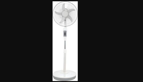 White Ac Dc Pedestal Solar Rechargeable Fan