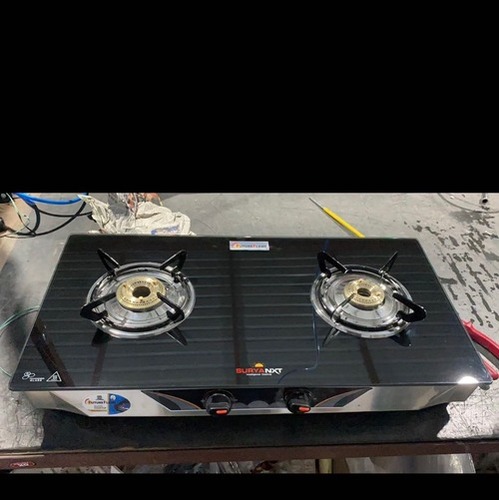 मैनुअल टू बर्नर ग्लास स्टोव