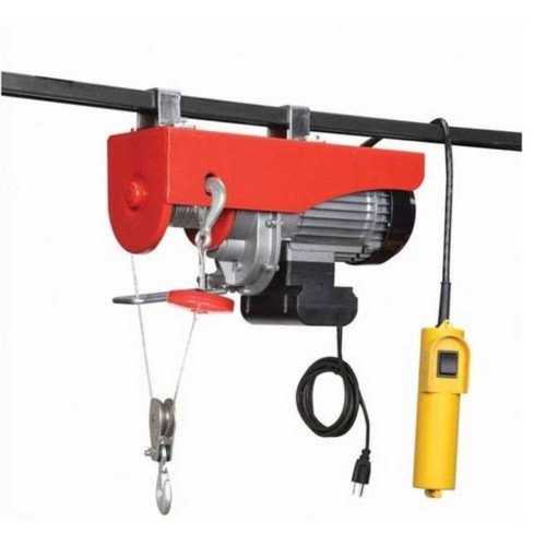 Electric Wire Rope Hoist - 220V Voltage, Red and Yellow Color | 1-Year Warranty, Mechanical Weight Lifting System